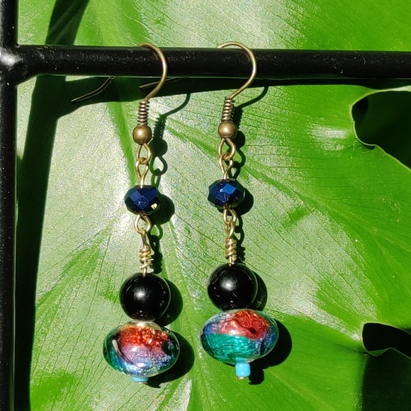 Handmade Earrings with Beautiful Glass Beads - Picture 2 of 9